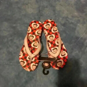 Betty Boop Wedge Flip Flops size 8